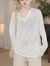 Women's Sheer V-Neck Long Sleeve Loose Top – Lightweight Casual Cover-Up Blouse