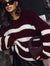 Women’s Striped Knit Sweater – Casual Oversized Long Sleeve Pullover